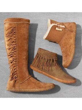 EUC UGG Women's Brown Fringe Moccasins. Size 8